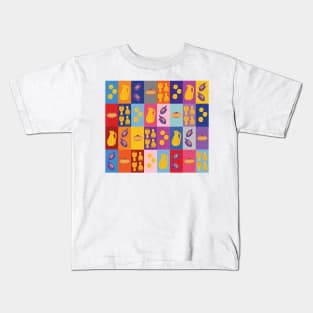 Chanukah Smorgasbord - Warm Pop Art Grid Kids T-Shirt